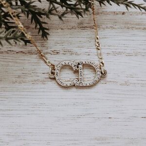 Christian Dior Vintage Gold and Silver Crystal Necklace